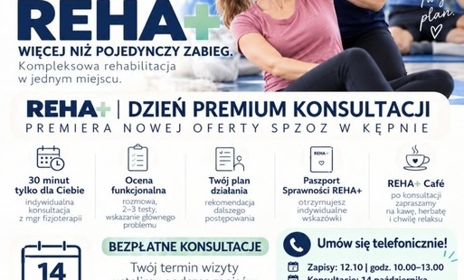 Zdjęcie do 20 DODATKOWYCH BEZPŁATNYCH KONSULTACJI W REHA+!